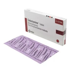 Betamethasone-dexchlorpheniramine 0.25/2mg  celestamine tablets 10’s