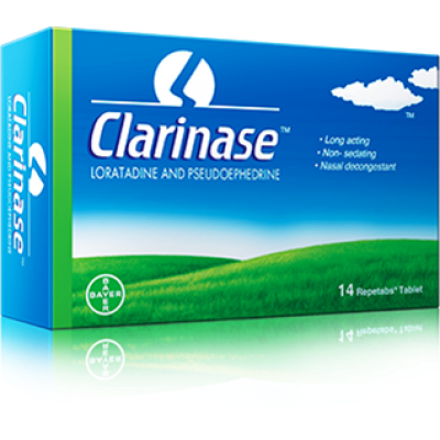 Loratidine/pseudoephedrine Clarinase (5/120mg) tablet  7’s