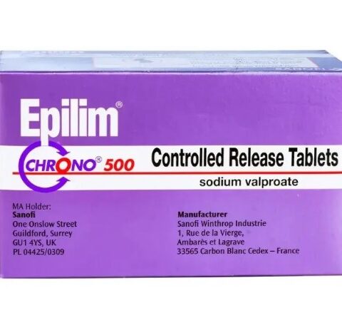 Sodium Valproate 500mg Epilim Tablets 10's