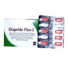Metformin 500mg+Glimepiride 2mg Diapiride plus 2 Tablets 10's