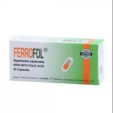 Ferrofol 47mg Iron & 0.5mg Folic acid Capsules 10's