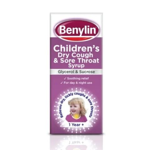 Benylin - Children's Dry Cough and Sore Throat Syrup 1+ Year
