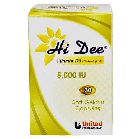 Hi Dee 5000 IU Caps 30'S vitamin D deficiency 10.540 KWD